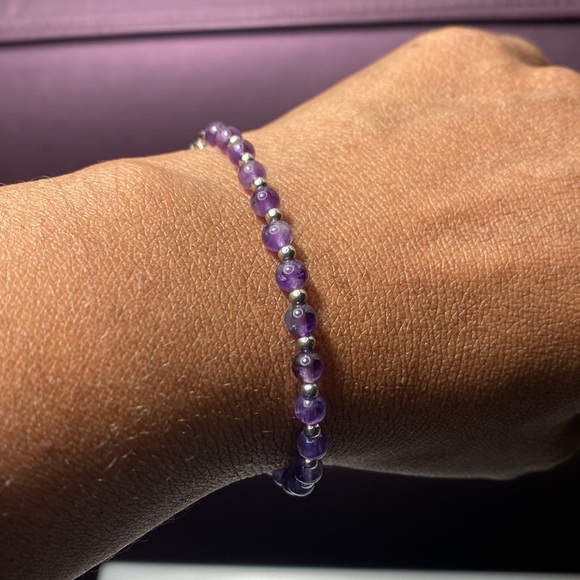 New 925 Sterling Silver Amethyst Bracelet - Picture 5 of 6